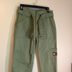Tommy Hilfiger Women’s Size 0 Cargo Belted Trousers Y2K Vintage Streetwear